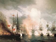 Картина художника Ивана Константиновича Айвазовского (1817-1900) &quot;Синопский бой&quot;